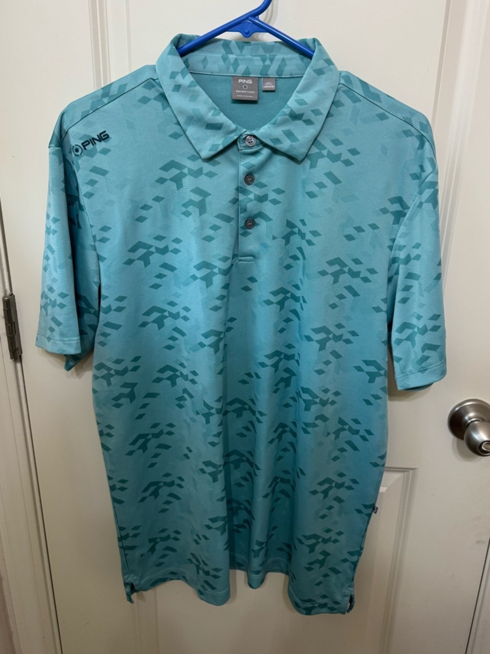 Ping Men’s Aqua Geo-Print Polo